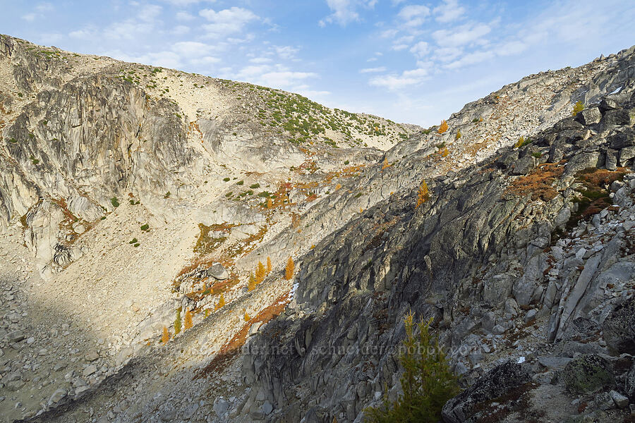 notch below Tranquil Lake [Aasgard Pass, Alpine Lakes Wilderness, Chelan County, Washington]