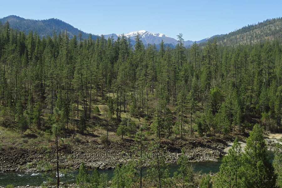Illinois River & snow on Josephine Mountain [Forest Road 4201, Josephine County, Oregon]