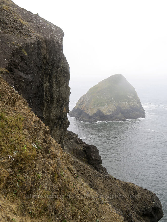 edge of Middle Sister & all of Little Sister [Sisters Rock State Park, Curry County, Oregon]