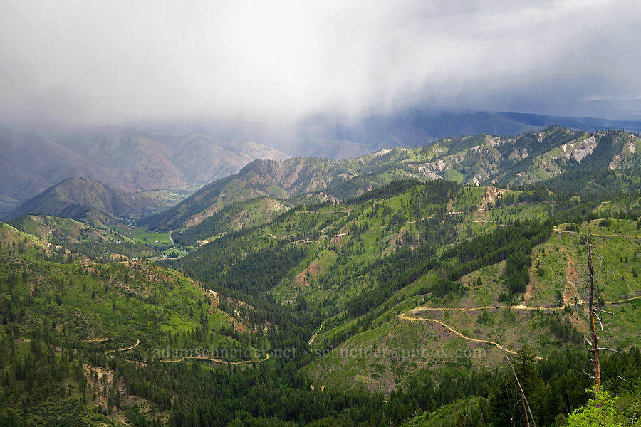 rain clouds over the Wenatchee Mountains [Camas Meadows Natural Area Preserve, Chelan County, Washington]