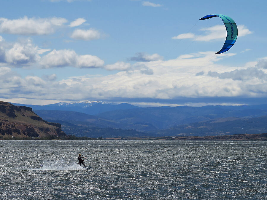 kiteboarder in the Columbia River Gorge [Avery Park, Klickitat County, Washington]