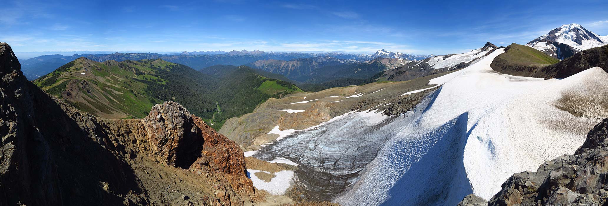 Chowder Ridge panorama 1 [Chowder Ridge, Mt. Baker Wilderness, Whatcom County, Washington]