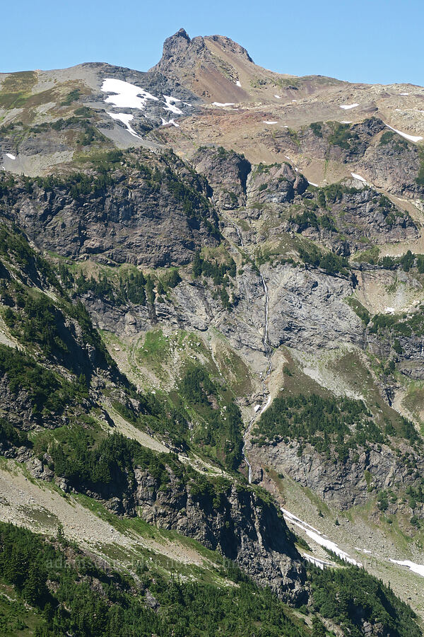 waterfalls on Tomyhoi Peak [Yellow Aster Butte, Mt. Baker Wilderness, Whatcom County, Washington]