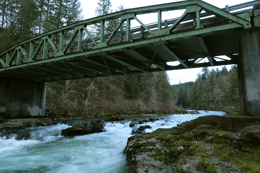 South Santiam River & Shot Pouch Bridge [Shot Pouch Road, Linn County, Oregon]