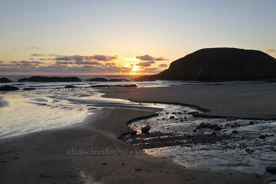 sunset & Elephant Rock [Seal Rock State Recreation Site, Lincoln County, Oregon]