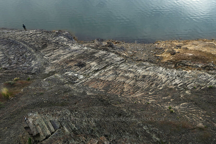 sideways columnar basalt [Lake Owyhee State Park, Malheur County, Oregon]