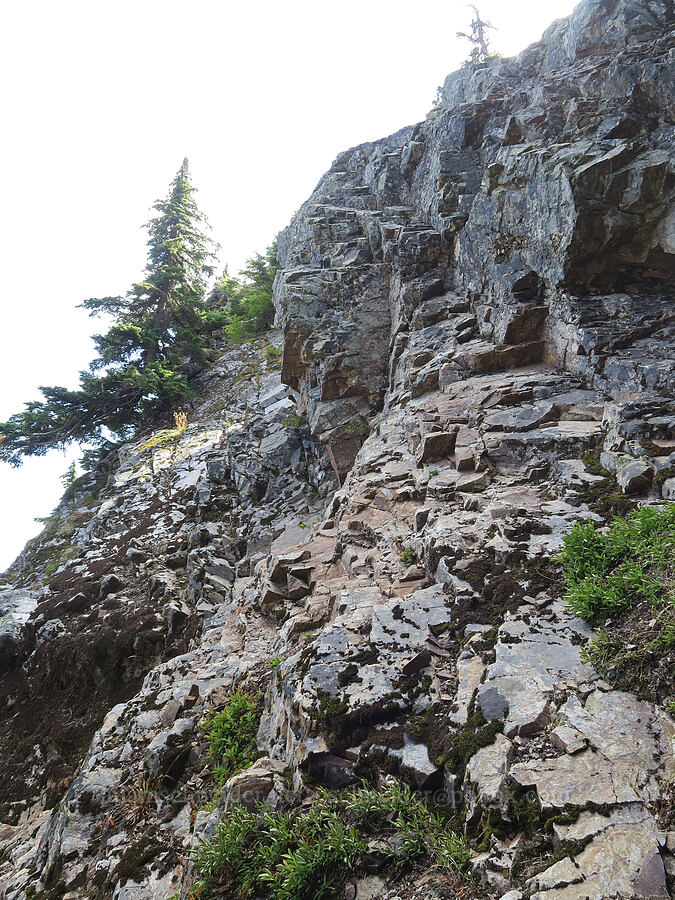 scramble route to the north/middle saddle [Guye Peak, Alpine Lakes Wilderness, King County, Washington]