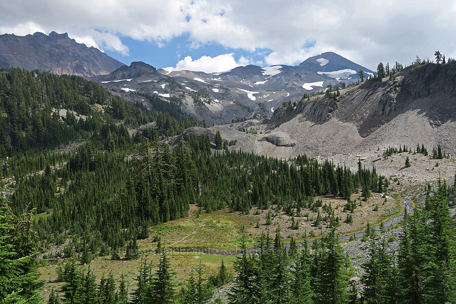 North Sister, Middle Sister, & Glacier Creek [Pacific Crest Trail, Three Sisters Wilderness, Lane County, Oregon]