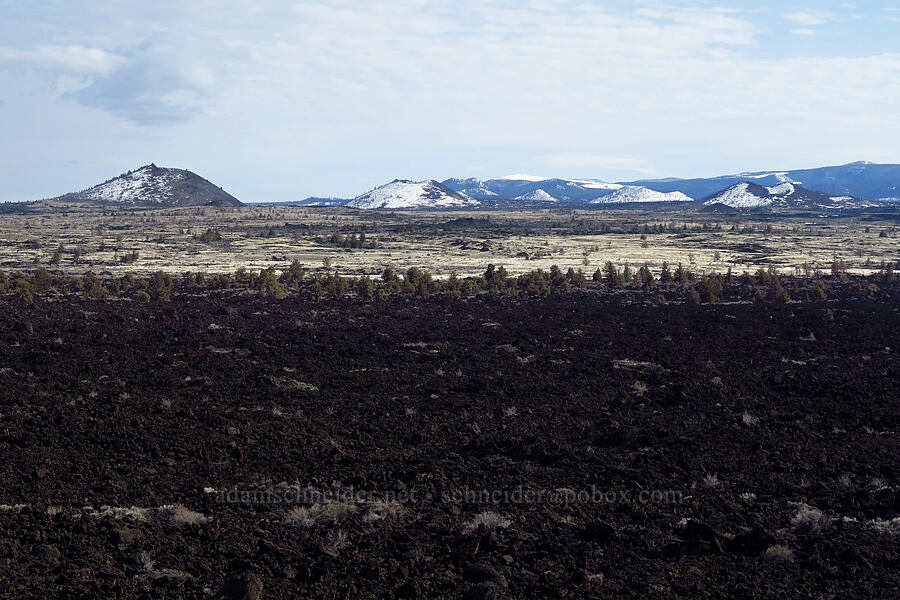 cinder cones & Devil's Homestead lava flow [Black Crater Trail, Lava Beds National Monument, Siskiyou County, California]