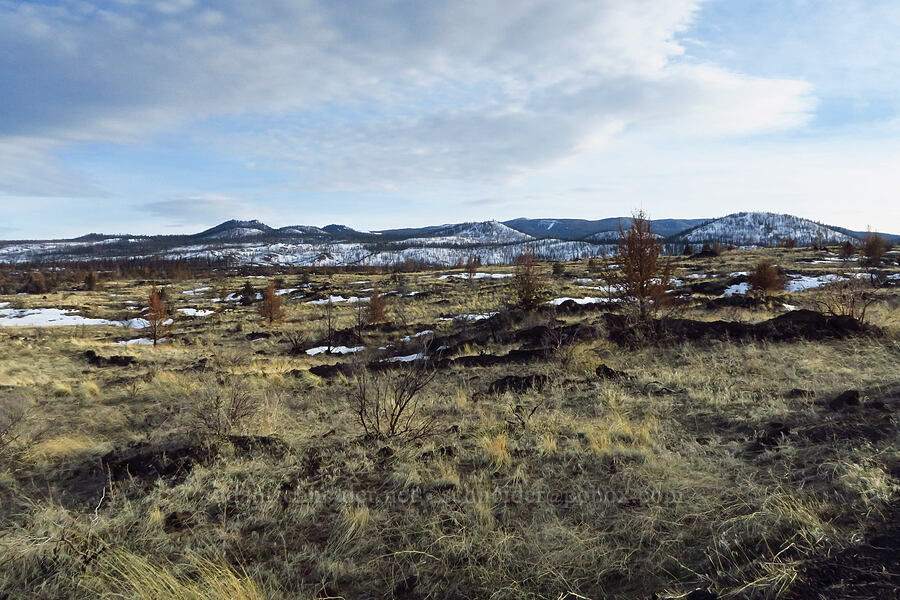 cinder cones & Medicine Lake Volcano [Cave Loop Road, Lava Beds National Monument, Siskiyou County, California]