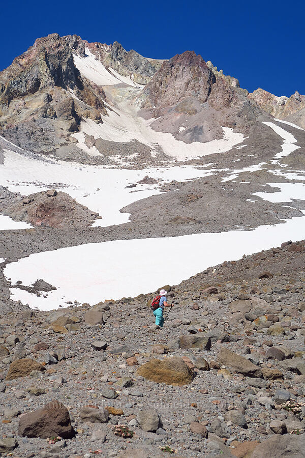 Melinda & Mount Hood [above Zigzag Canyon, Mt. Hood Wilderness, Clackamas County, Oregon]