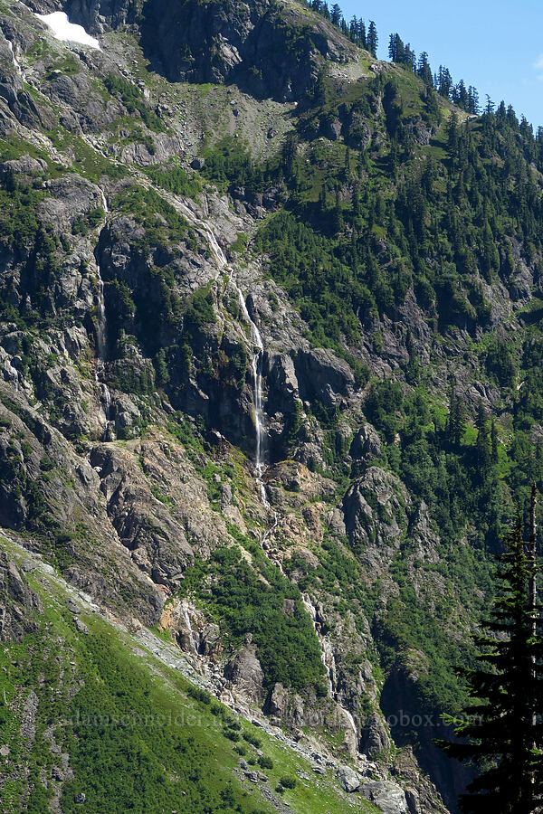 waterfalls below Sulphide Glacier [Lake Ann, Mt. Baker Wilderness, Whatcom County, Washington]