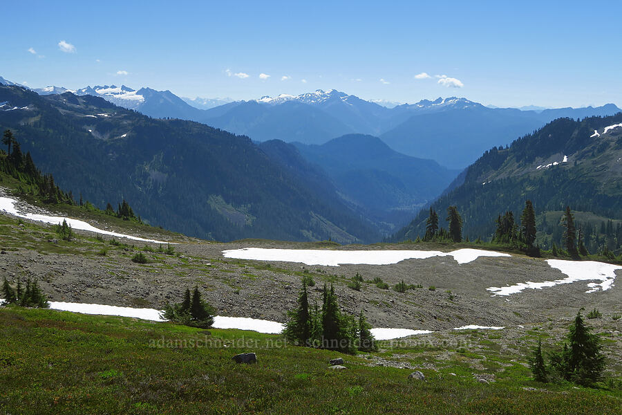 Hagan Mountain, Bacon Peak, & Mount Watson [Ptarmigan Ridge Trail, Mt. Baker Wilderness, Whatcom County, Washington]