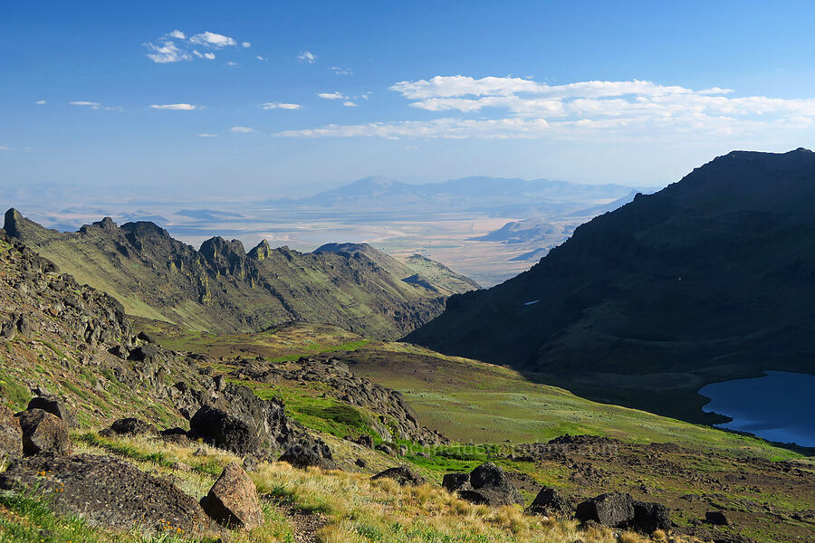 view toward the Pueblo Mountains [Wildhorse Lake Trail, Steens Mountain, Harney County, Oregon]