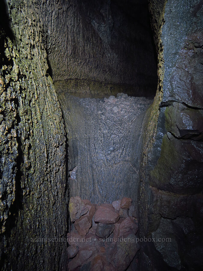 lava fall [Ape Cave, Mt. St. Helens National Volcanic Monument, Skamania County, Washington]