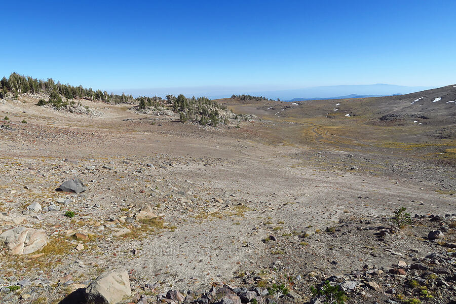 cross-country hiking [east of Broken Top, Three Sisters Wilderness, Deschutes County, Oregon]
