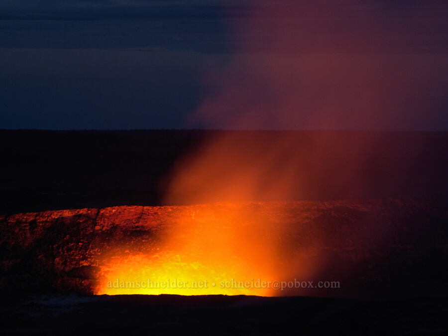 glow from lava in Halema'uma'u Crater [Jaggar Museum, Hawaii Volcanoes National Park, Big Island, Big Island, Hawaii]