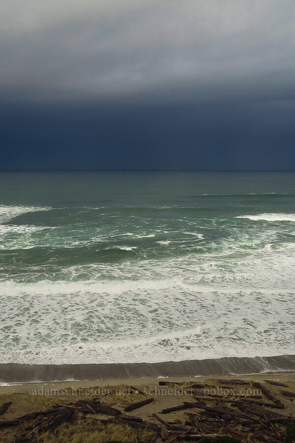 blue, green, and white [Ocean Terrace Condominiums, Lincoln City, Lincoln County, Oregon]