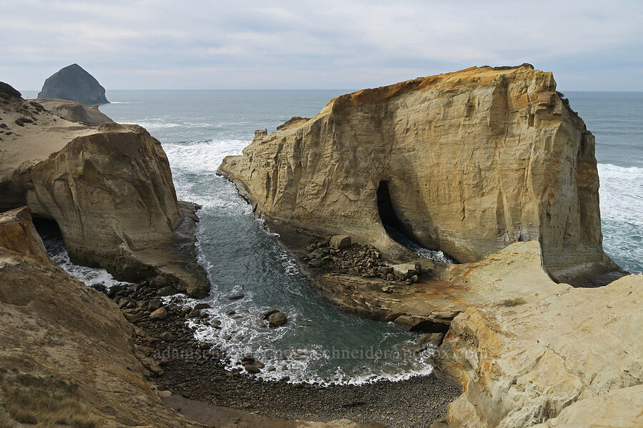 sandstone sea stacks [Cape Kiwanda, Tillamook County, Oregon]