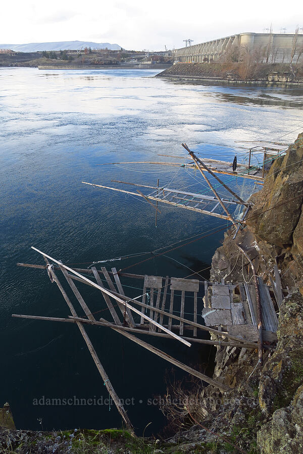 Indian fishing platforms [Seufert County Park, The Dalles, Wasco County, Oregon]
